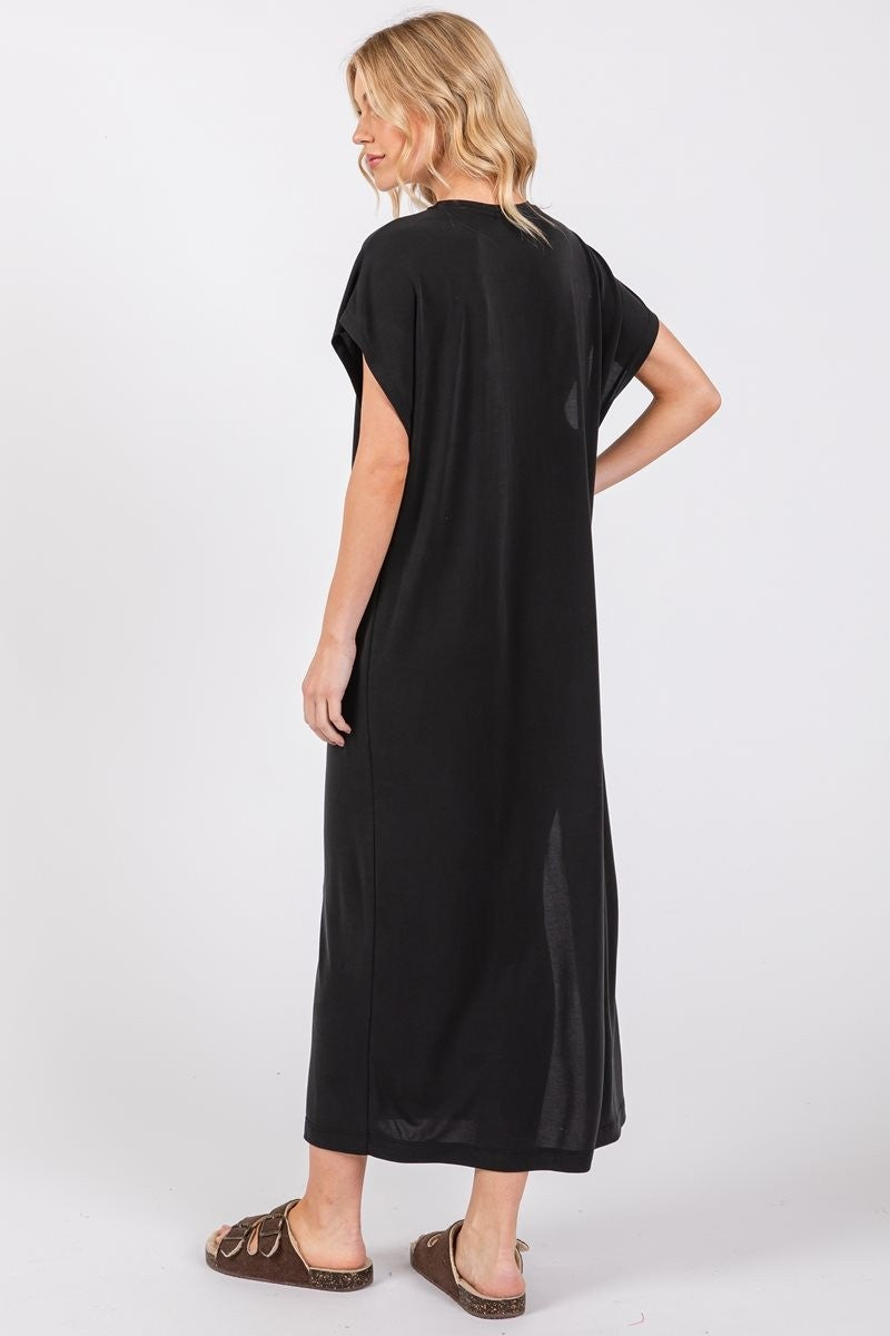 MAMA Puff Graphic Maxi Dress