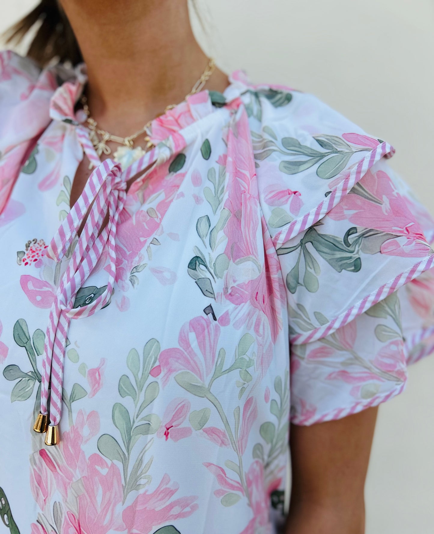 The Meadow Floral Contrast Mini Dress