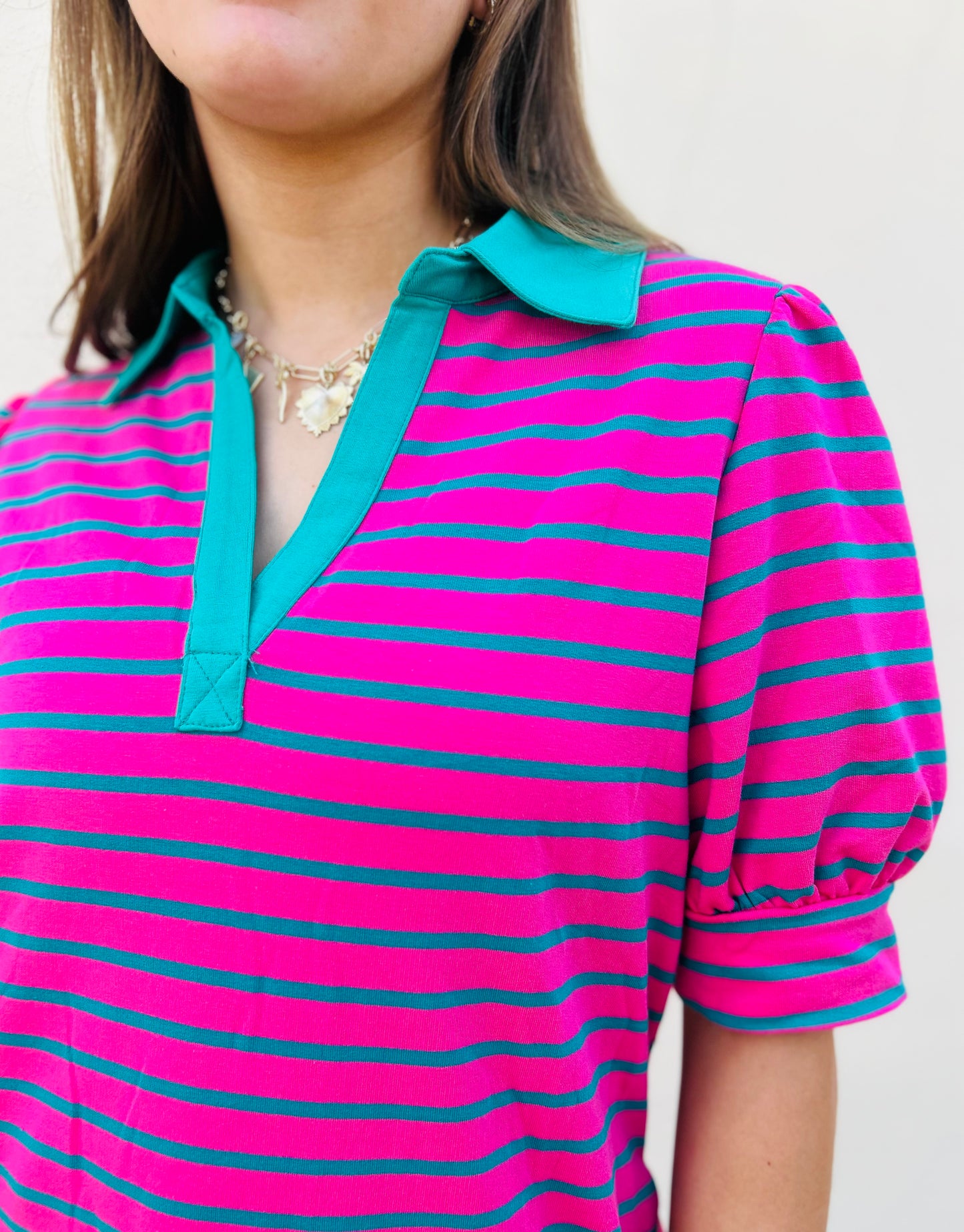 The Maisie Stripe Collared T-Shirt Dress