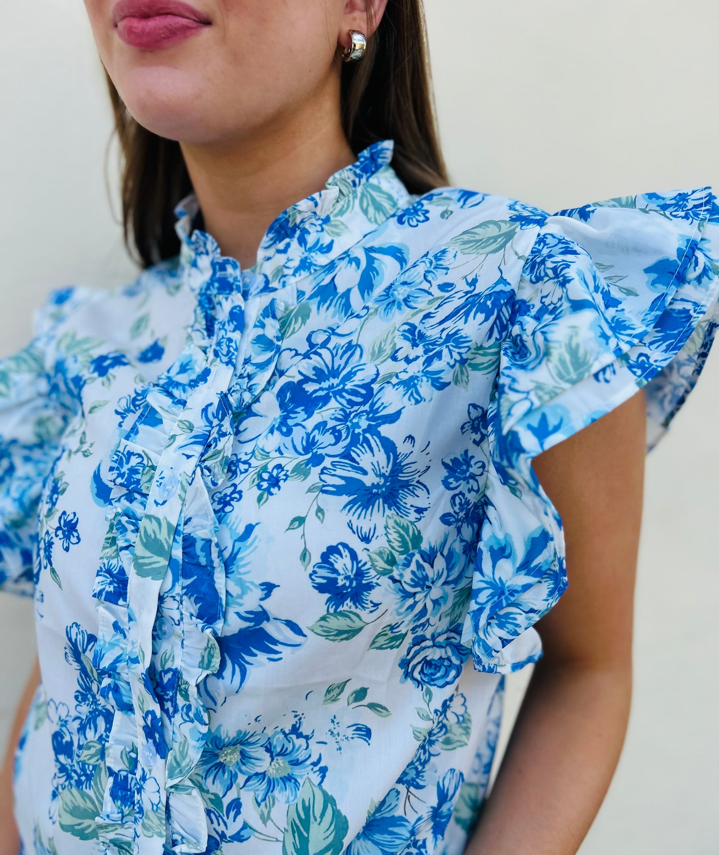 Melrose Frilly Button Up Blouse