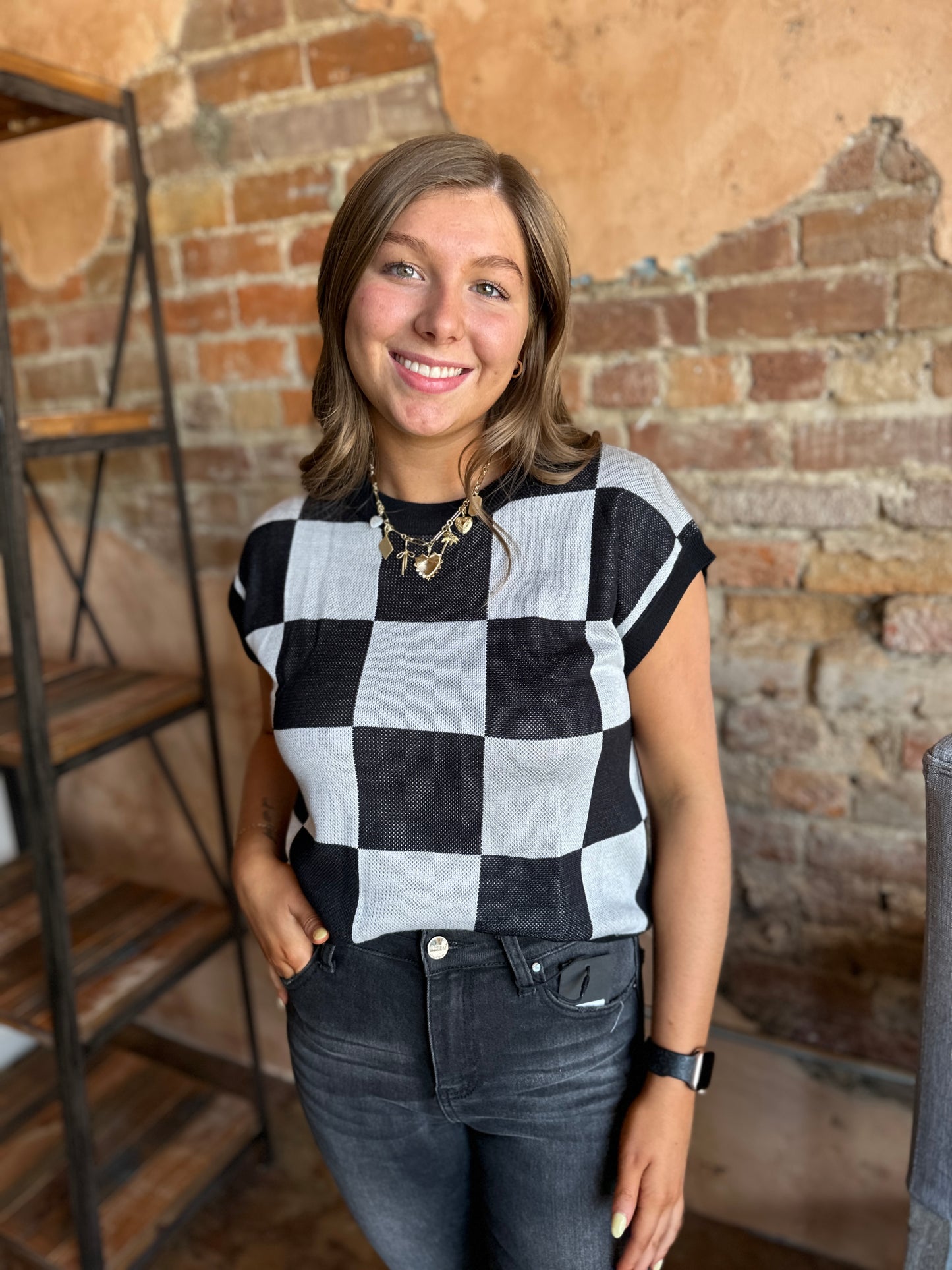 Tara Checkered Vest