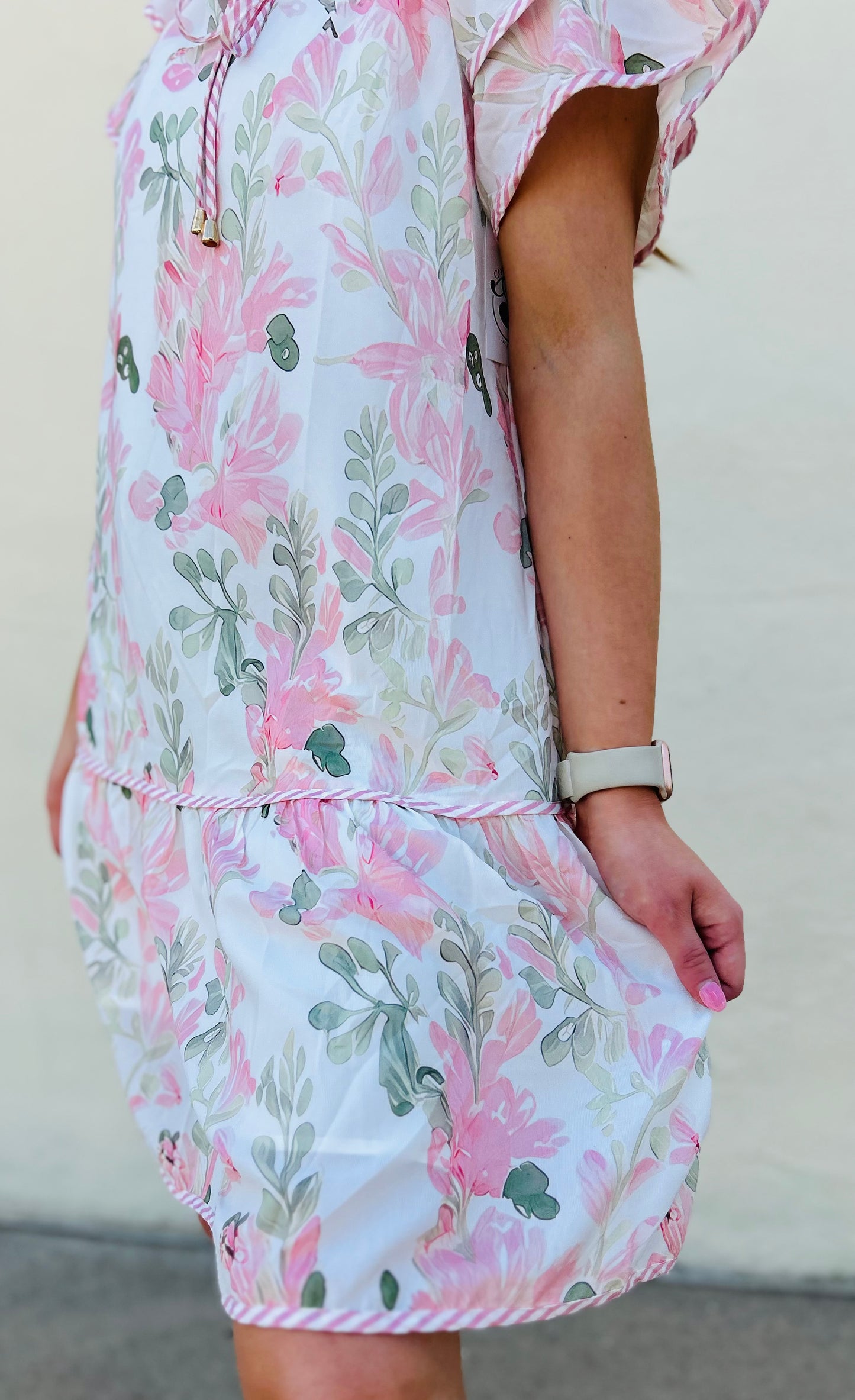 The Meadow Floral Contrast Mini Dress