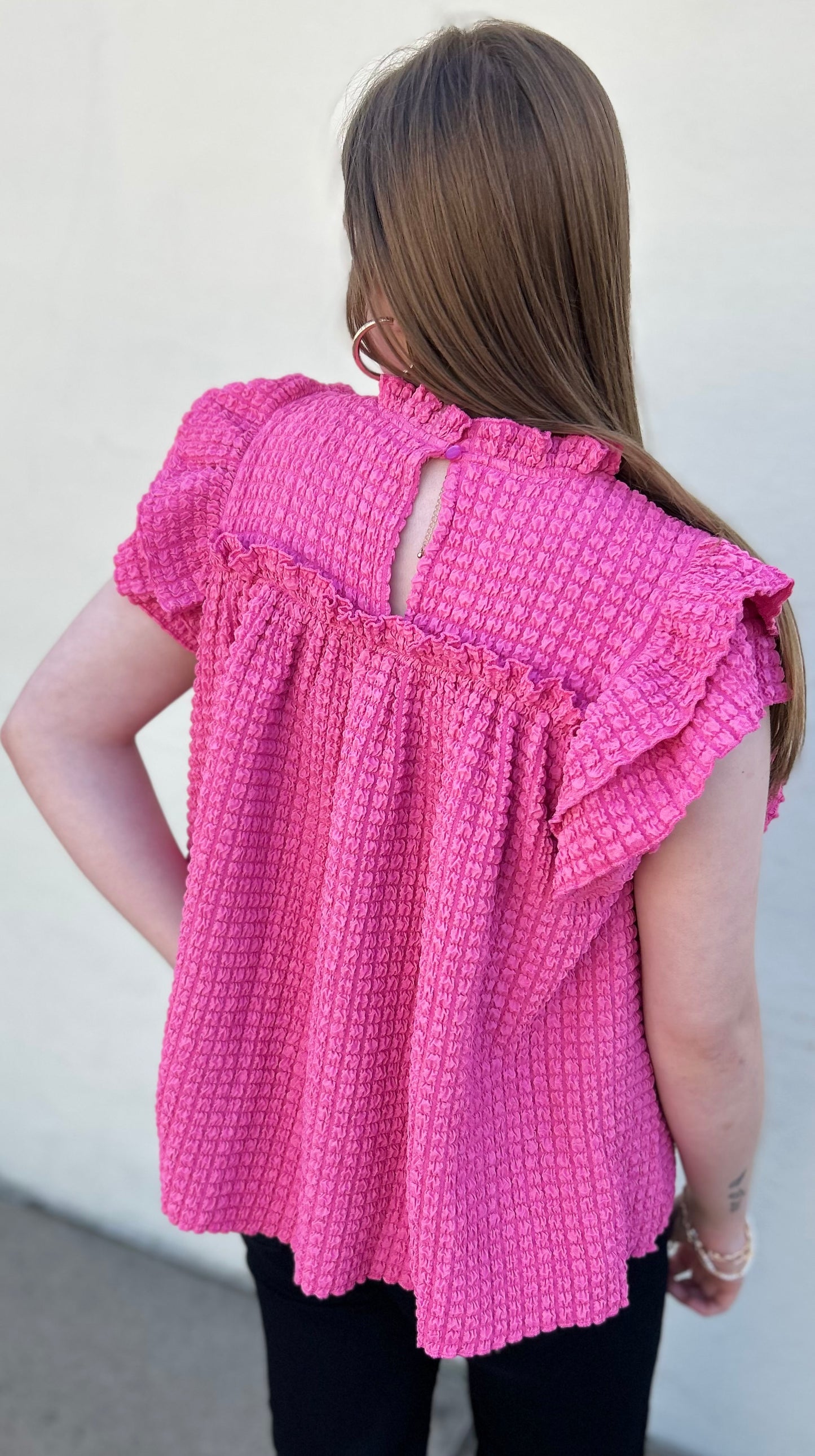 The Brooklyn Bubble Ruffle Sleeve Blouse