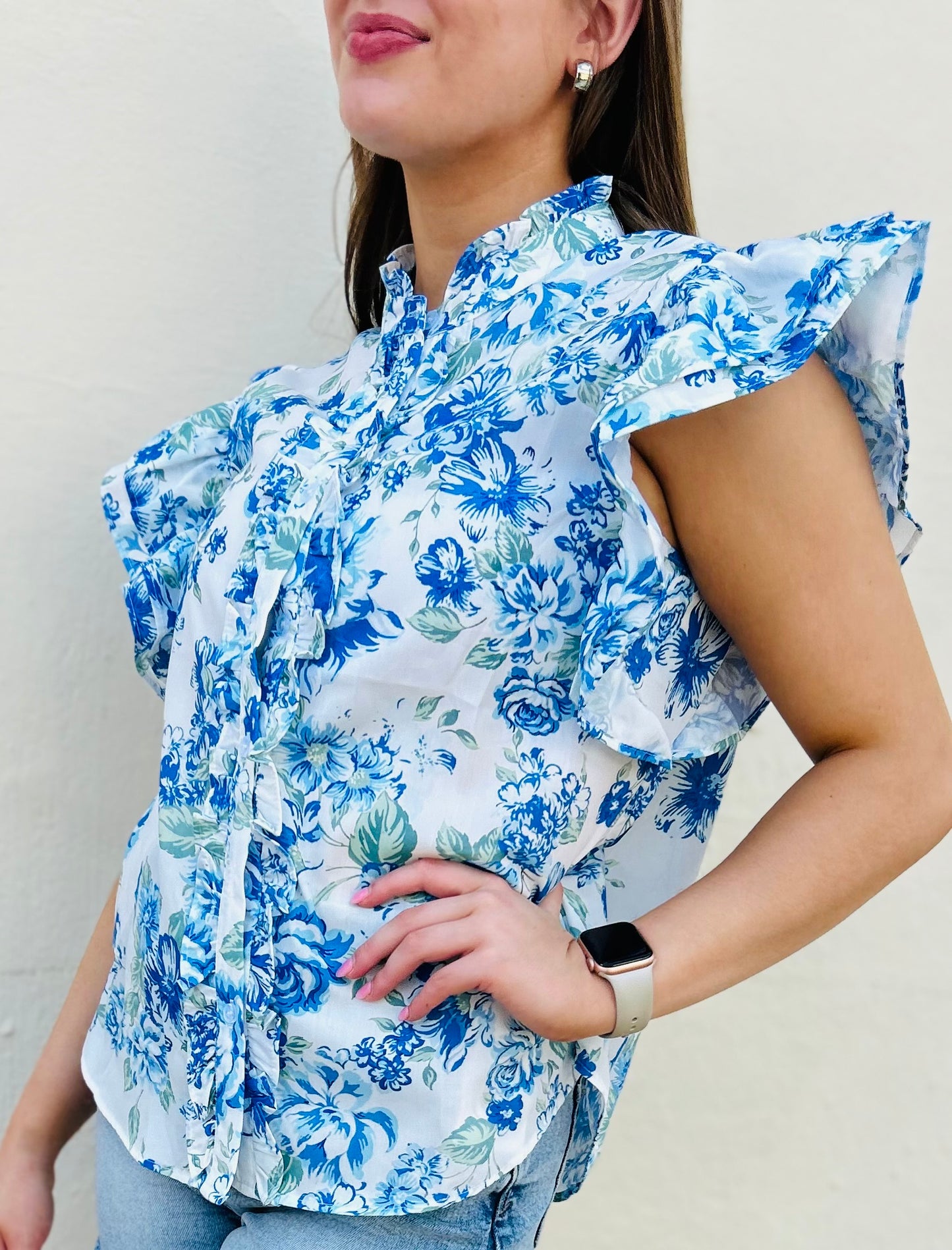 Melrose Frilly Button Up Blouse