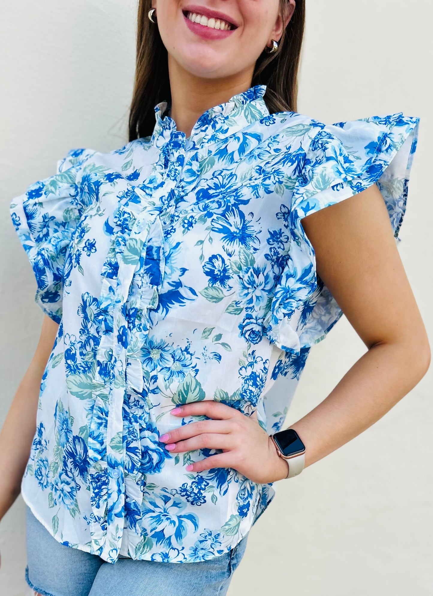 Melrose Frilly Button Up Blouse