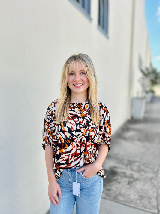 The Printed Portia Top