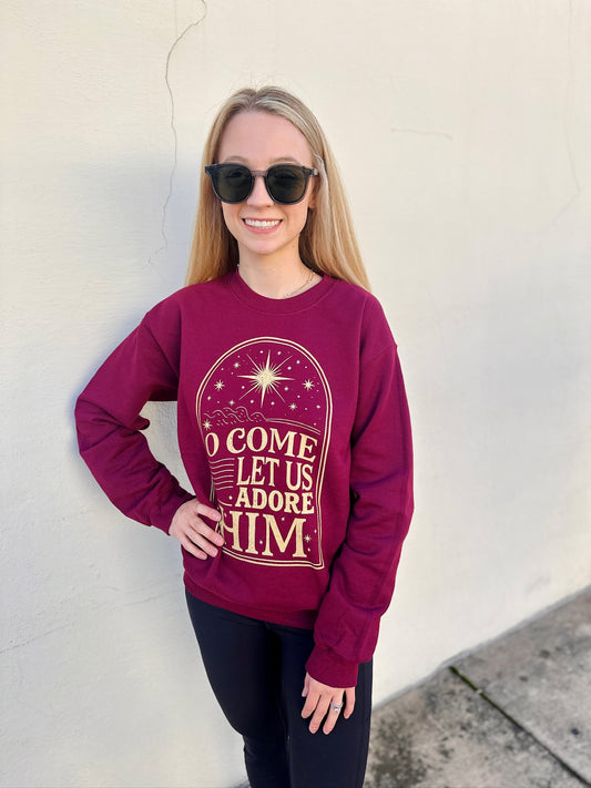 O Come Let Us Adore Him Sweatshirt