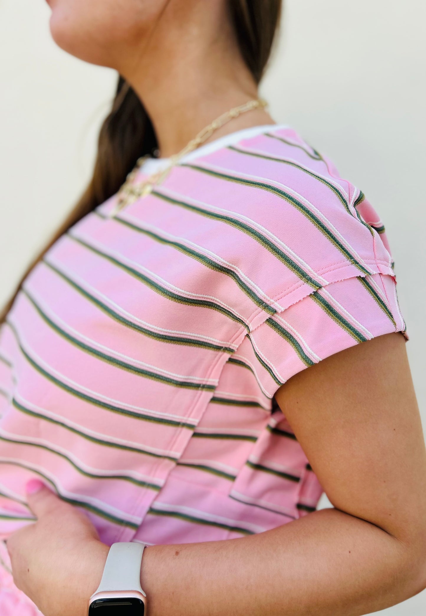 The Mikah Stripe Crew Neck Tee & Shorts Set