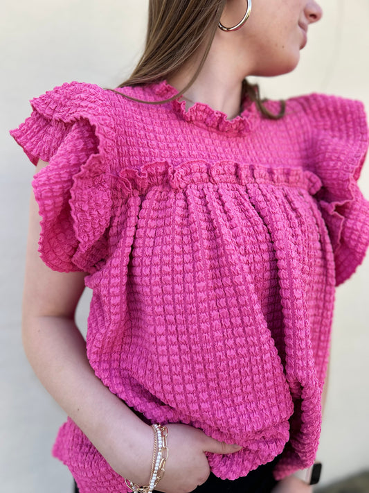 The Brooklyn Bubble Ruffle Sleeve Blouse