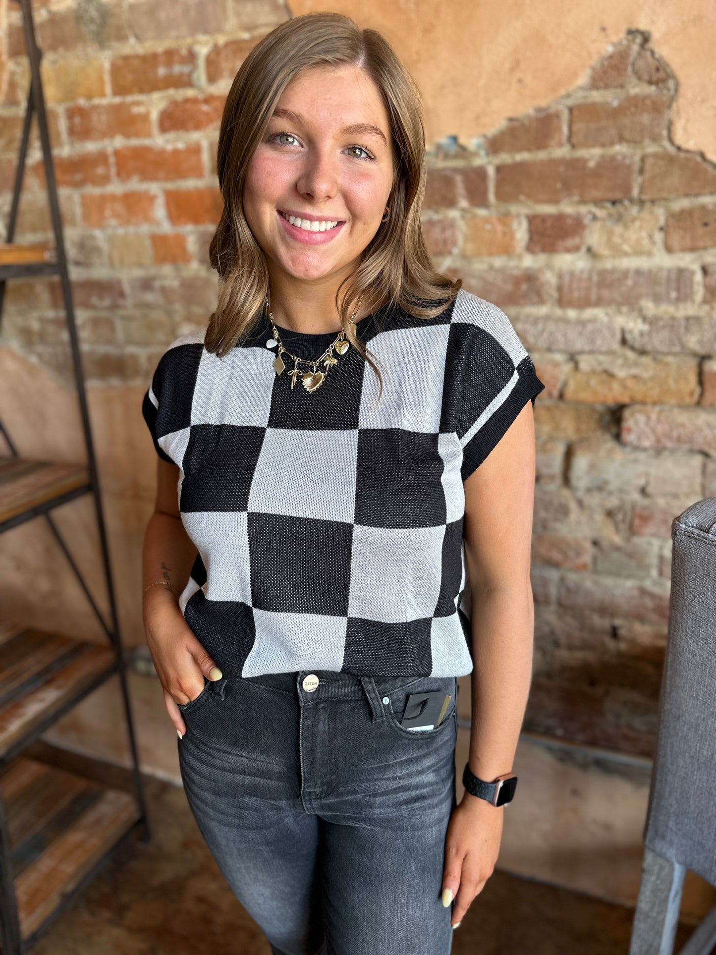 Tara Checkered Vest